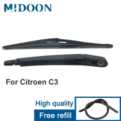 MIDOON Rear Wiper Arm & Rear Wiper Blade for Citroen C3 MK2 2009 - 2014 2015 2016