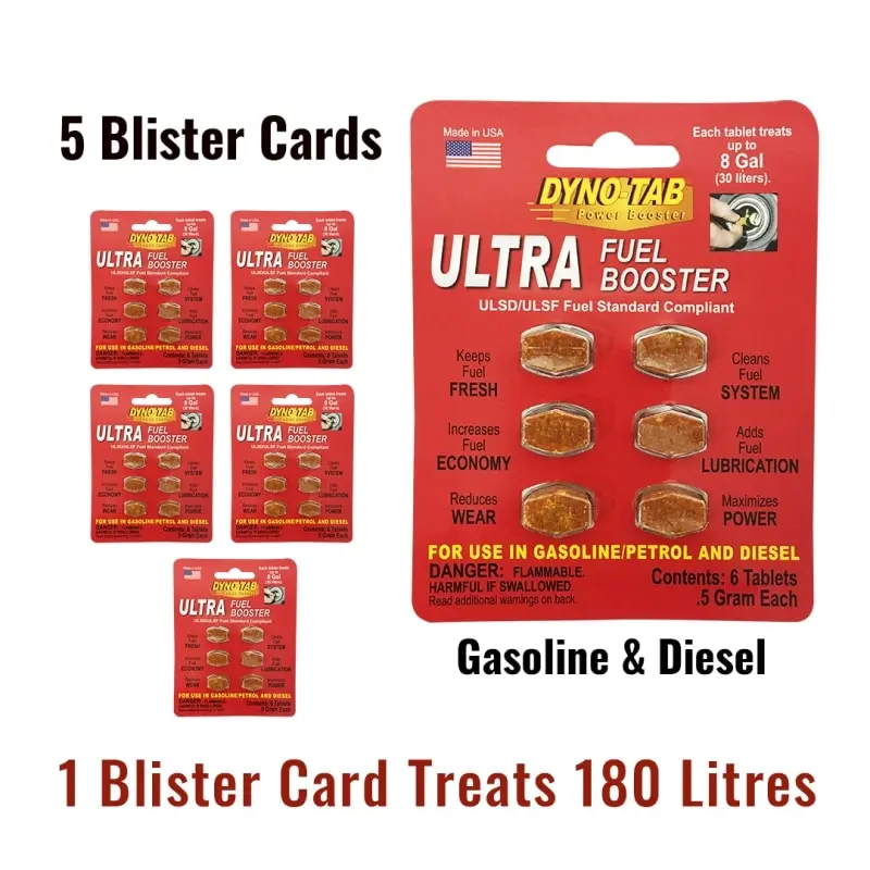 Dyno Tab Ultra Fuel Octane Booster Petrol and Diesel carbon and system cleaner dynotab fuel treatment economy Saver