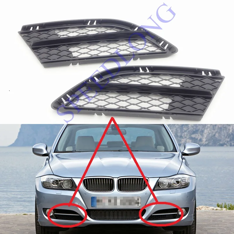

2 Pcs/Pair RH and LH Front Bumper Lower Mesh Grille Grill Cover Trim for BMW 3 Series E90 New Model 2008-2011