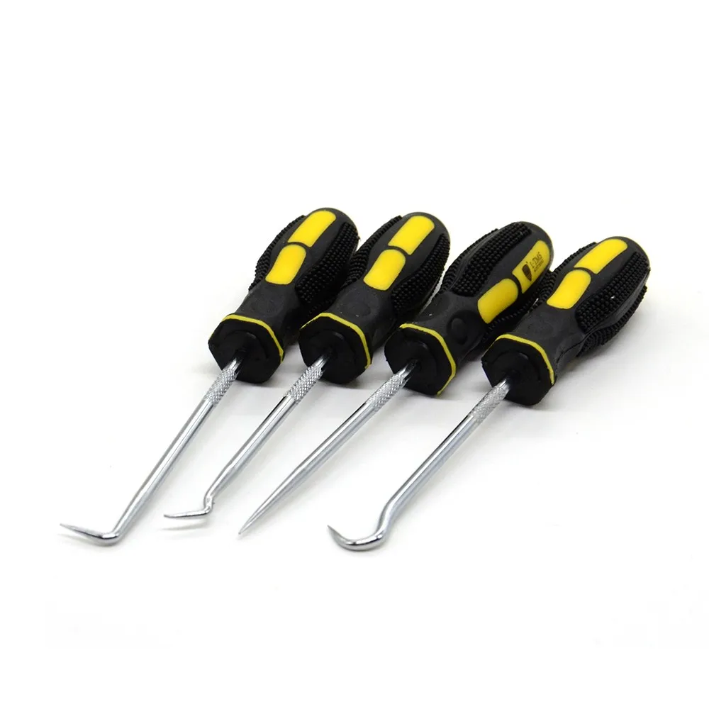 مستقيم/تعويض/90 درجة/O-حلقة هوك اختيار 4 قطعة/المجموعة اضافية طويلة هوك و اختيار سيارة السيارات مجموعة ختم مزيل الحرفية هواية أداة #3