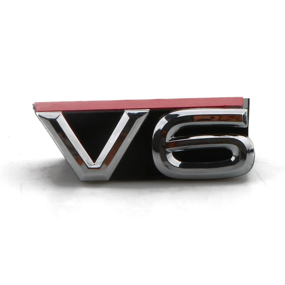 1 PCS Auto 3D Racing Grille  V6 Emblem For Volkswagen TERAMONT PHIDEON ARTEON TOUAREG TIGUANL VW Accessories Car Grill Sticker