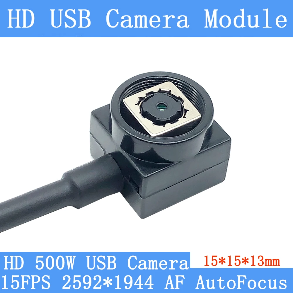 Full HD 1080P UVC OTG AF AutoFocus 500W USB Camera Module 2592*1944 15FPS High Speed 5MP Mini CCTV Surveillance Webcam