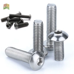 5/50 pièces M2 M2.5 M3 M4 M5 M6 M8 304 A2-70 acier inoxydable noir grade 10.9 ISO7380 hexagonal douille à tête hexagonale bouton Allen vis de boulon