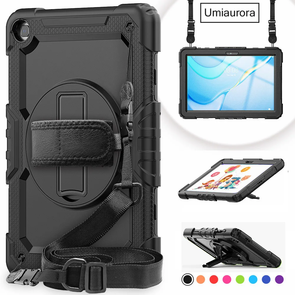 360 Rotation Hand Strap Shockproof Case For Samsung Galaxy Tab S7 FE Plus 12.4 SM-T975 A7 S6 Lite 10.4 SM-T505 Protective Cover