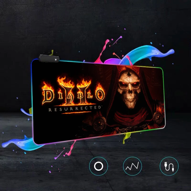 Backlit Mat Diablo Full Gaming Computer Desk Table TABL MAT Computer Accessories Rubber Pads Pc Gamer Complete Large Mouse Pad