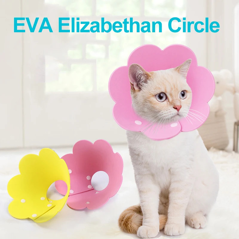 EVA Cat Neck Protective Circle Collar Sun Flower Sun Flower Anti Bite Anti Grasping Anti Licking Cats Neck Elizabethan Collar