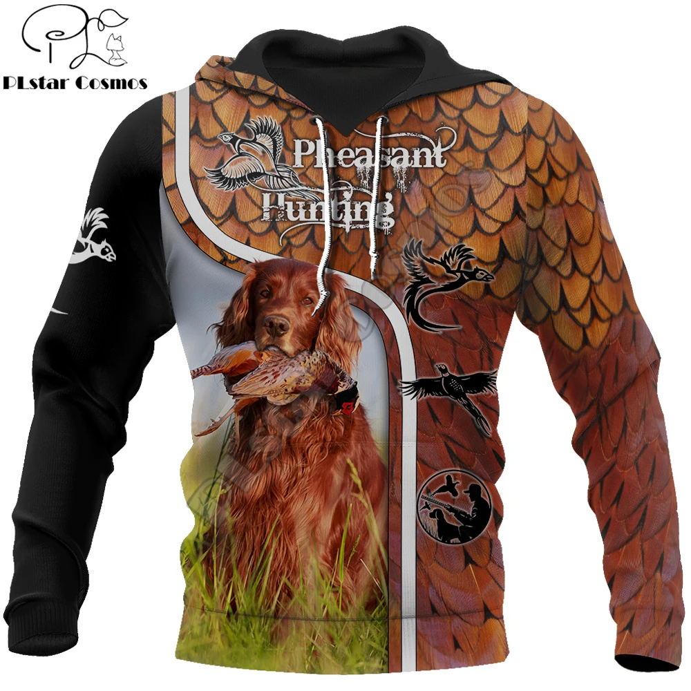 Pheasant hunting 3D All Over Printed Mens autumn Hoodie Harajuku Unisex Casual Pullover Streetwear Jacket Tracksuits DK173