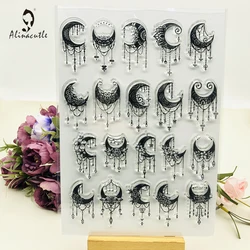 Alinacutle CLEAR STAMPS Dreamcatcher Moon Scrapbooking Card Album Paper Craft Rubber Roller Transparent Silicon Clear Stamp