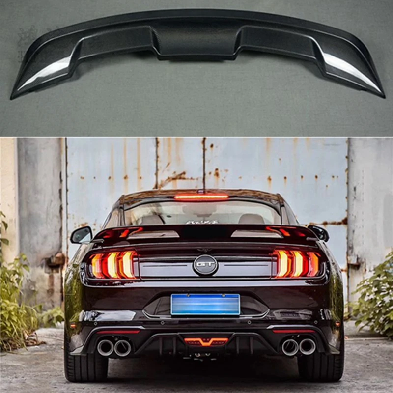 

For FORD MUSTANG 2015 2016 2017 2018 2019 2020 GT500 Carbon Fiber Style ABS Exterior Rear Spoilers Sports Fixed Wind Wing