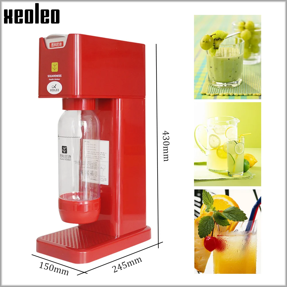 XEOLEO Soda Water machine Soda maker Expert Bubble generator Machine DIY Bubble drink Bubble water maker 1L+1.5L Black/White/Red