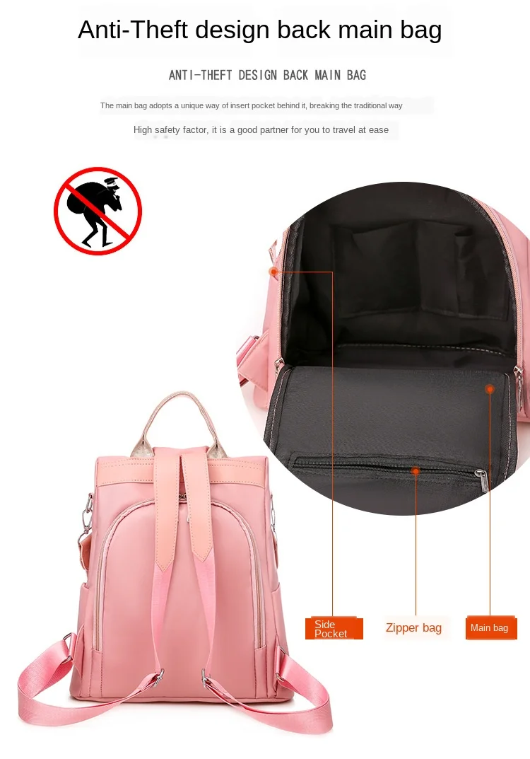 Waterproof Anti Theft Oxford Backpack Women With Embroidery Floral Elegant Female School Bag Backpacks For Teenage Girls Teens