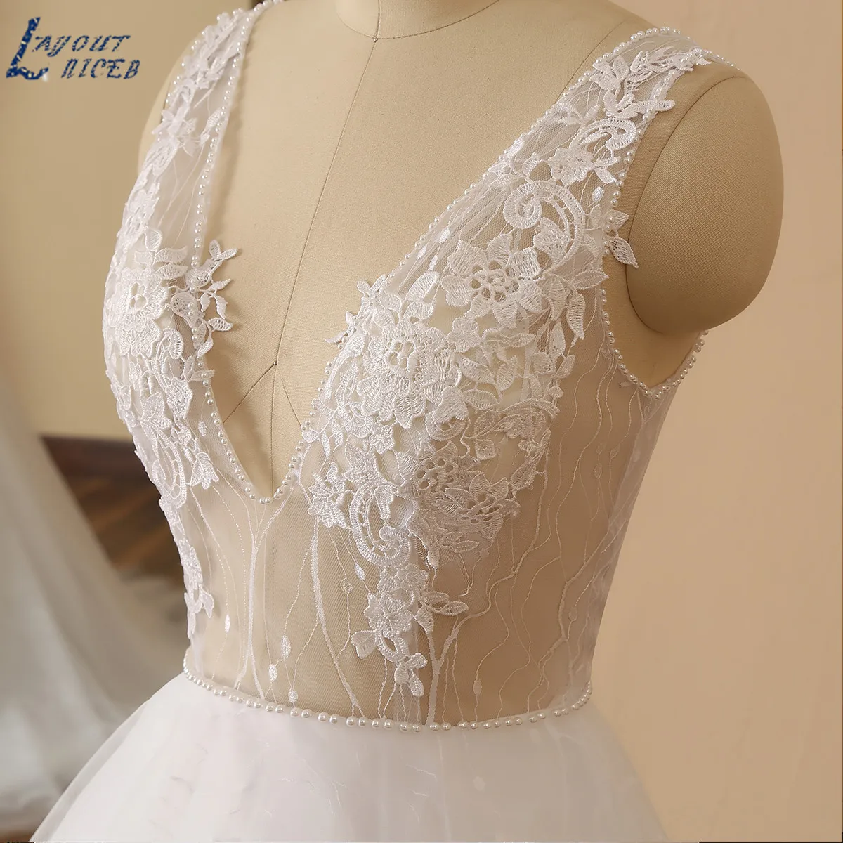 Vestido De novia Sexy con espalda abierta, Vestido De novia De encaje con cuello en V, línea A, hecho A medida