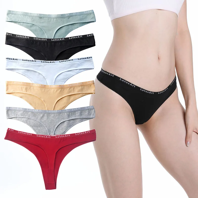 4PCS/Set Cotton Panties Women Thongs G-string Letter Belt Female Underpants Low-Rise Underwear Soft Lingerie M-XL Sexy Panties