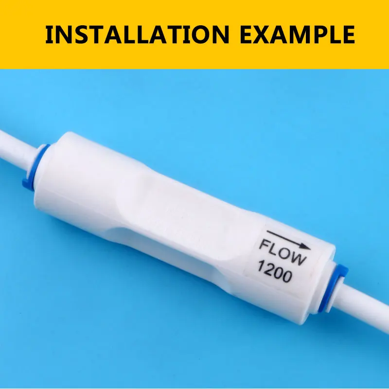 1/4 "Ống Thẳng Loại 1200CC Chất Thải Lưu Lượng Nước Regulater Restrictor Vòi Thẩm Thấu Ngược Đầu Nối Nhanh Ống Fittiing