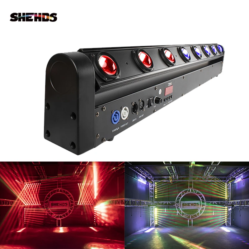 2/4pcs 8x12W RGBW LED Strip Beam Moving Head Light for DJ Disco Party Wedding KTV Bar DMX512 Control SHEHDS Stage Lighting