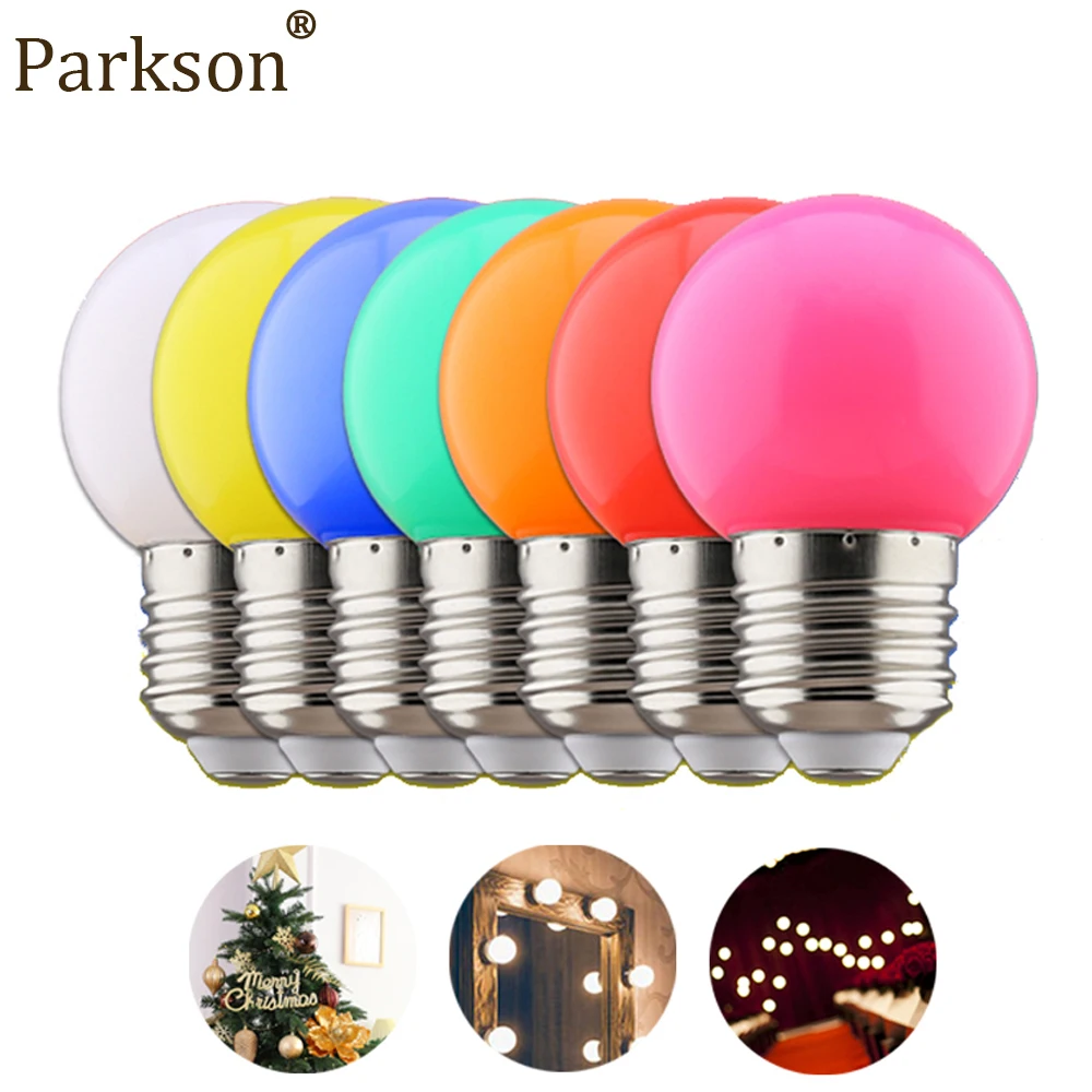 7Pcs/Lot Colorful LED Bulb Lamp 1W E27 220V Wedding Christmas Decoration Lamp Bulb 7 Colors Bedroom Night Light Indoor Lighting