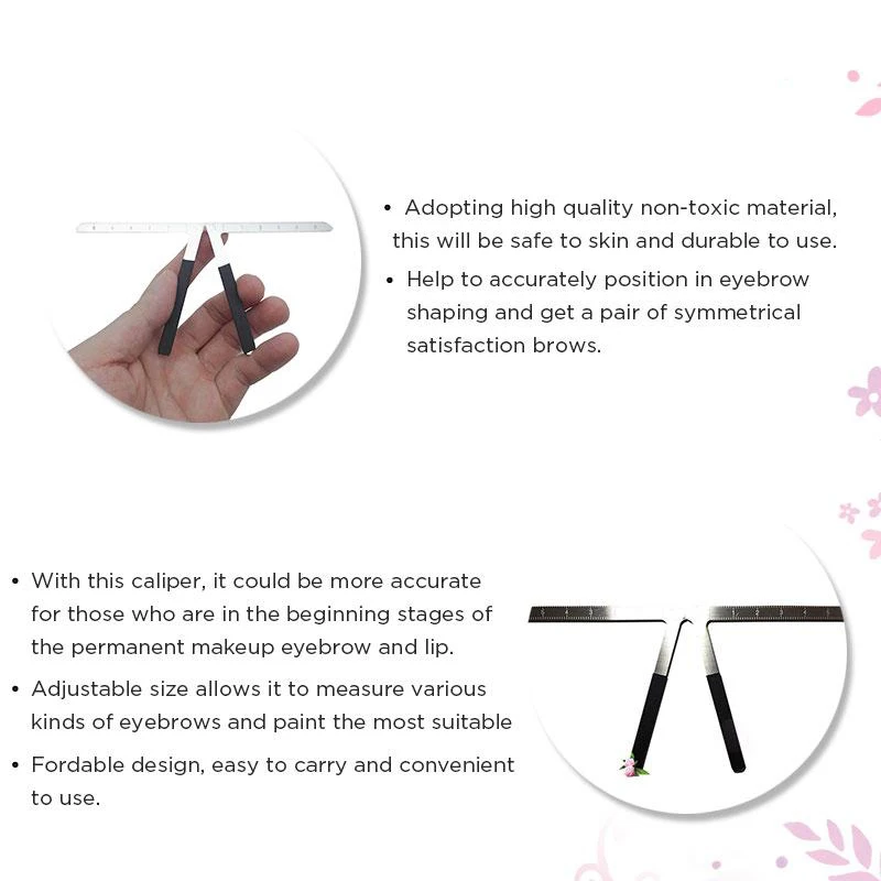 Eyebrow Ruler Balance Caliper Eyebrow Shaper for Semi Permanent Makeup Eyebrow Tattoo