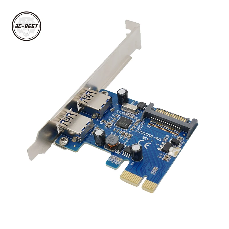 2 Port USB 3.0 PCI Express karta PCI-E Adapter + Panel przedni rozszerzenie Bay PCIN0302