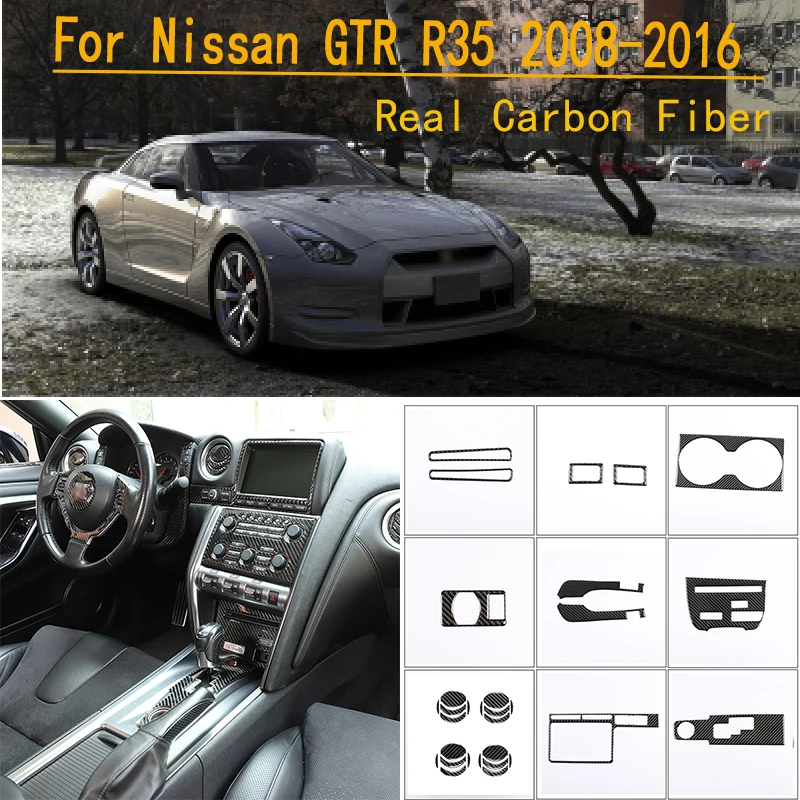 

For Nissan GTR R35 2008-2016 car styling soft carbon fiber central control panel interior sticker car modification accessories