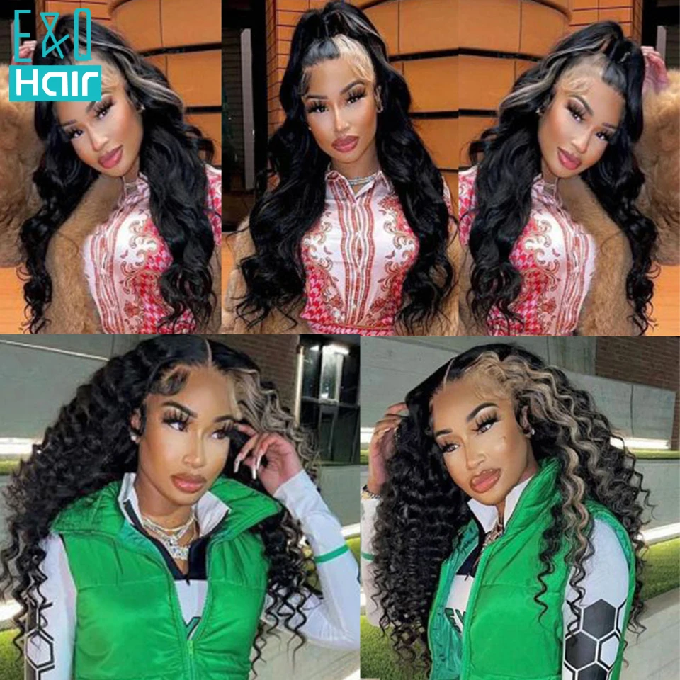 Ombre Honey Blonde 13X4 HD Lace Front Curly Wigs Human Hair Colored Frontal Wig Body Wave Brazilian Remy On Sale Pre Plucked