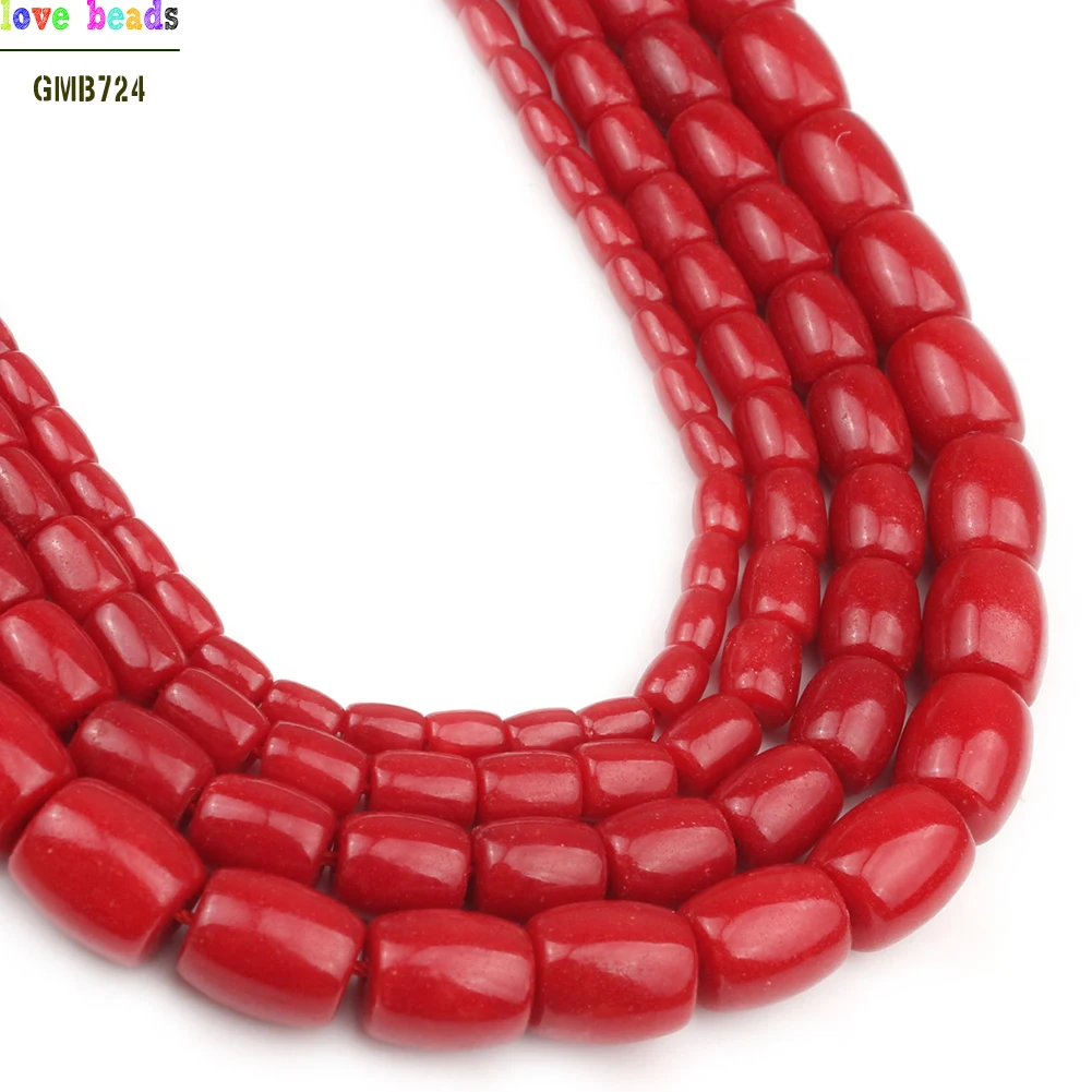 3 Größen Rote Korallen-Trommelperlen für Schmuckherstellung, Armbänder, DIY, Handgemachtes 15-Zoll-Damenkettenarmband – Detail 3