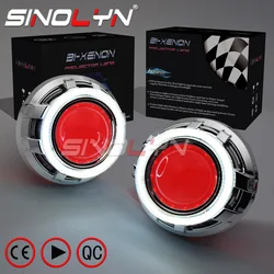 Sinolyn 3 Inch Bi Xenon Projector Lenses For H7 H4 Headlights LED Angel Eyes DRL Auto Lights H1 HID Super Lens Car Accessories