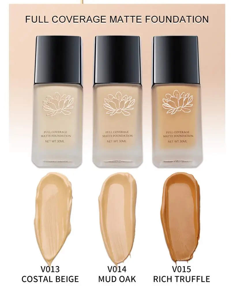 

Wholesale Base Face Liquid Foundation Private Label Cream Full Coverage Concealer Oil-control Matte Face Makeup Foundation