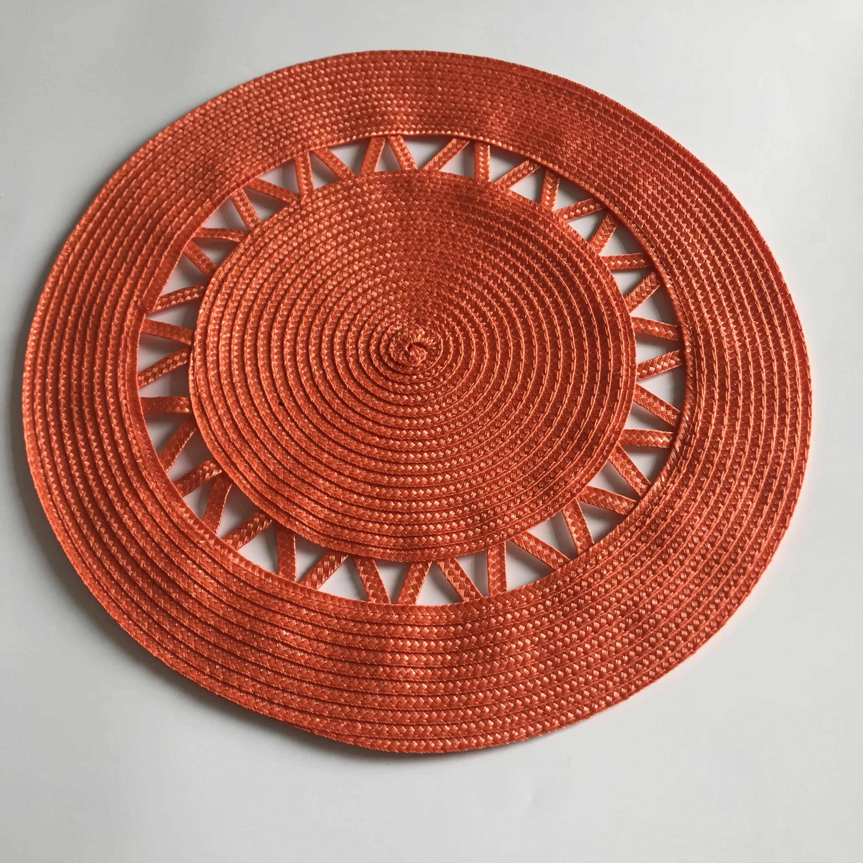 1pc Table Round Placemat Weave PP Mats Bowl Pad Hotel Cutlery Table Decoration Tray Mat Braided Style Placemat