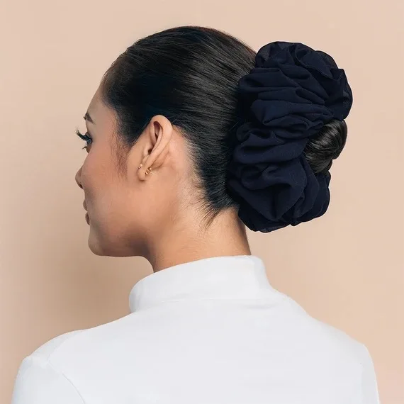 Malaysian Bunch Hair Tie For Muslim Women Chiffon Rubber Band Beautiful Hijab Volumizing Scrunchie Large Headscarf Accessories