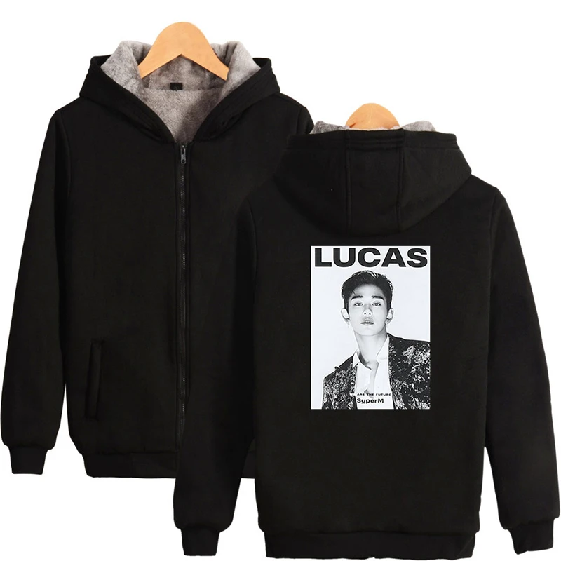 New Winter Fashion Hip Hop Kpop LUCAS Super Hoodie Tracksuit Men Women Zipper Hoodies Jacket Long Sleeve Hooded Sweatshirts Tops