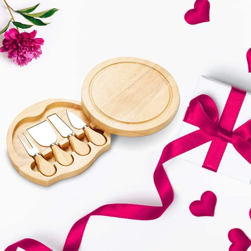 

Stainless Steel Wooden Cheese Slicer Cutter Board Bamboo Cutting Board Handle Cheese Knives Fork Shovel Cooking Tool Kitchen