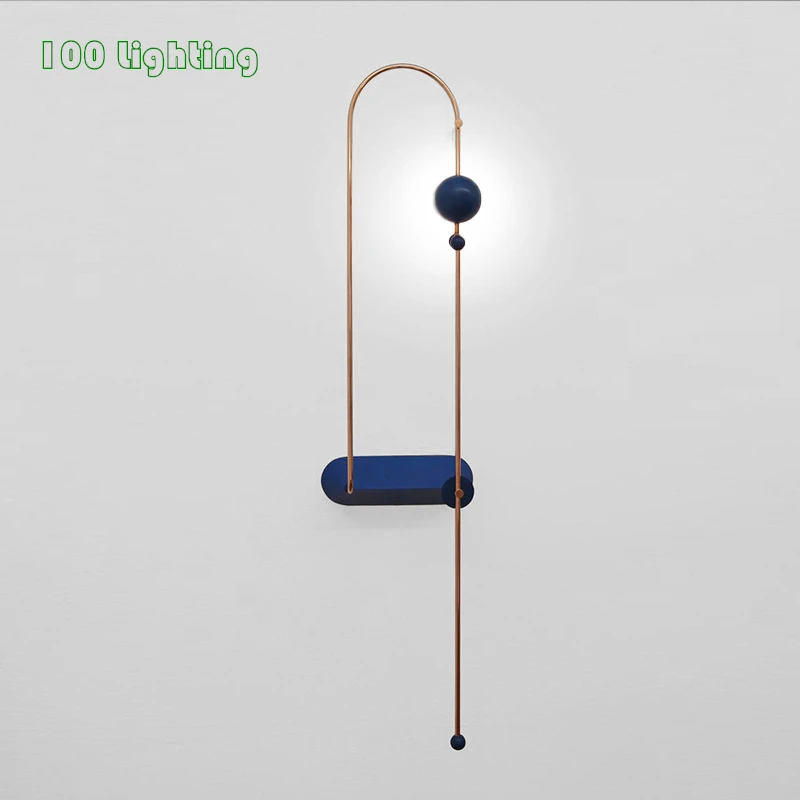 

Minimalist LED Wall Light Rotatable Living room Bedroom Wall Sconce Surface Mount Unique Atmosphere Lighting Fixtures Gold Blue