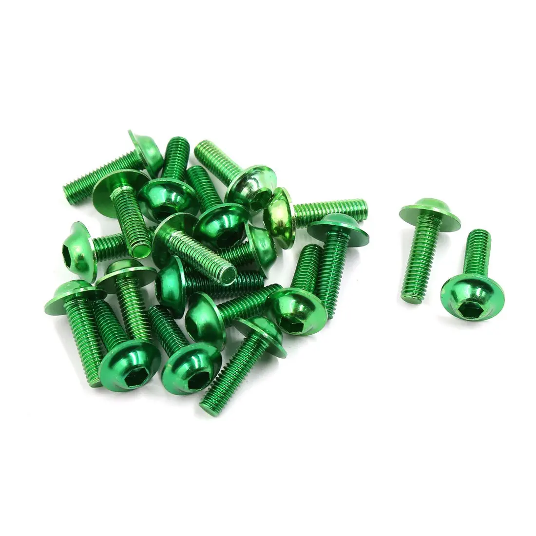 20 Pcs Green Aluminum Alloy Motorcycle Hexagonal Bolts Screws M6 Motorcycle Accessories For Honda Yamaha Kawasaki Suzuki