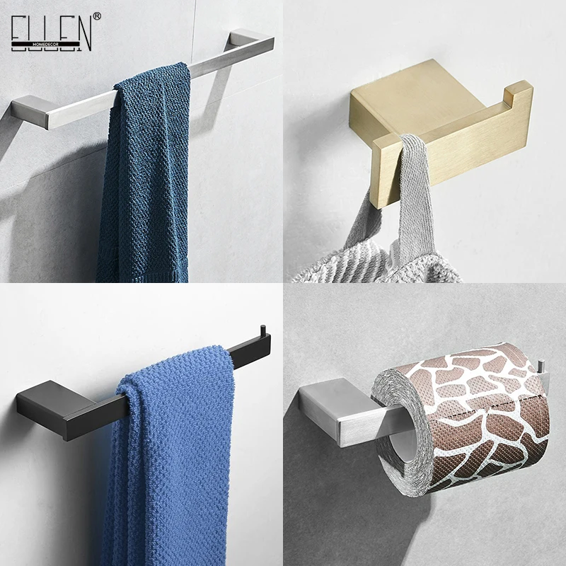 

ELLEN White Bathroom Hardware Set Robe Hook Towel Bar Toilet Paper Holder Bath Towel Holder Bathroom Accessories EL480W