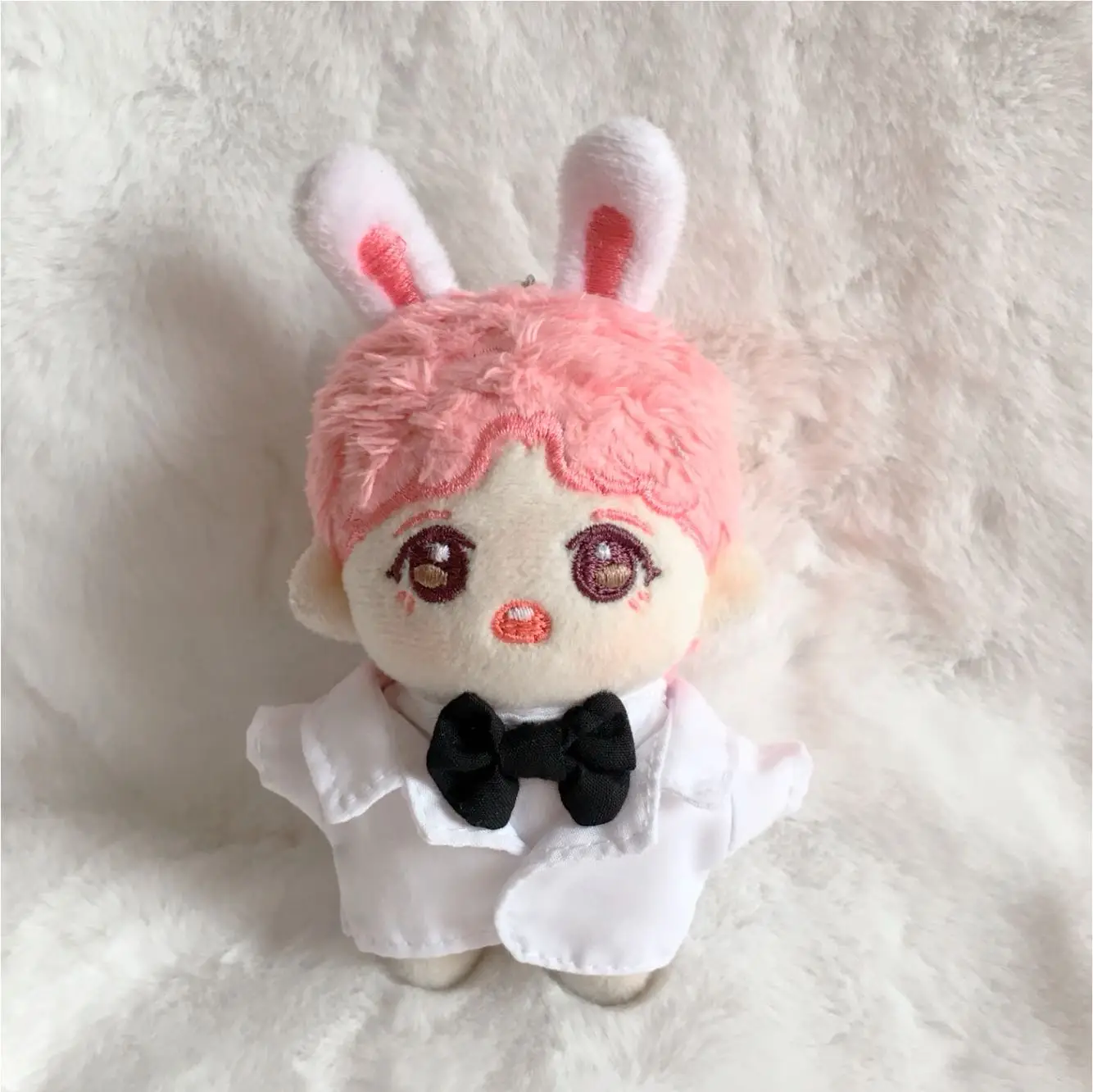 handmade 10cm Cute groom bow tie suit Kpop Plush Dolls Outfit Toys Baby Doll Accessories Cos Suit