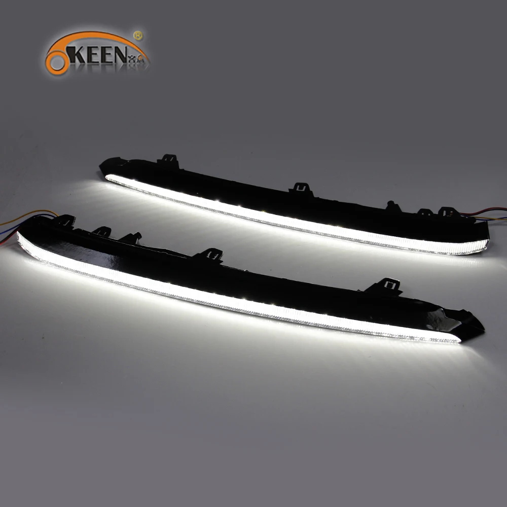 OKEEN 2pcs Car LED Daytime Running Light for Mazda 6 Atenza 2019 2020 Day Light White Yellow Turn Signal Light Ice Blue Fog Lamp