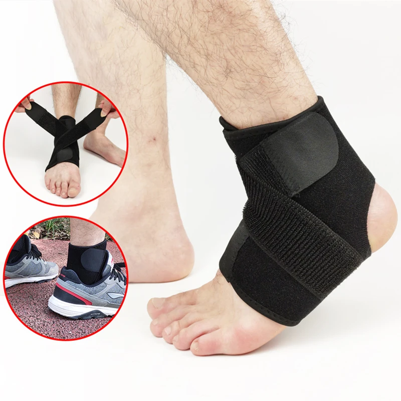 2PCS Neoprene Adjustable Ankle Support Brace Strap Anti Sprain Ankle Protector Sports Gym Foot Ankle Guard Bandage Men Women