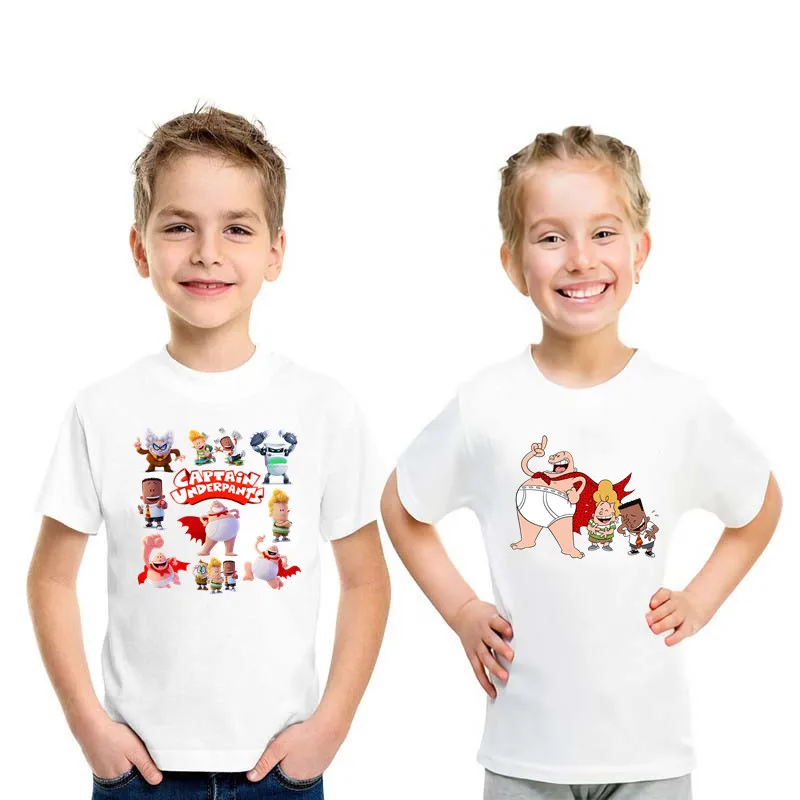 

Summer Kids T Shirt Captain Underpants Cartoon Print Funny Boys T shirt Baby Girls Clothes Children Short Sleeve Tops,HKP5252