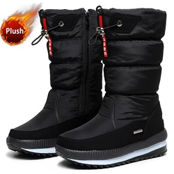 Women snow boots  platform winter boots thick plush waterproof non-slip boots  fashion women winter shoes  warm fur  botas mujer