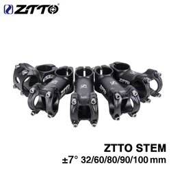 ZTTO parti di biciclette MTB Mountain Road Bike 7 gradi 32 60 80 90 100mm stelo leggero ad alta resistenza da 31.8mm per XC per AM