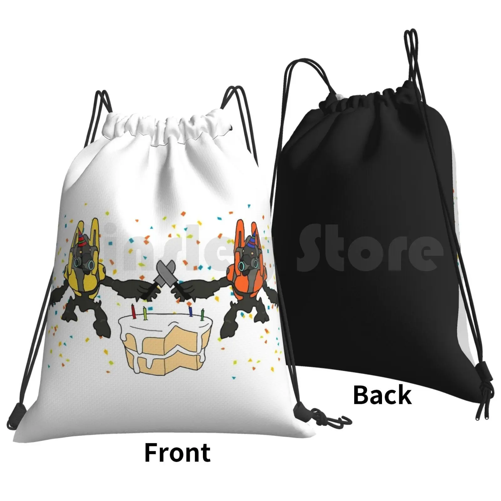 Grunt Birthday Party ( No Background ) Backpack Drawstring Bag Riding Climbing Gym Bag Ce 1 3 4 Odst Reach Wars Wars 2