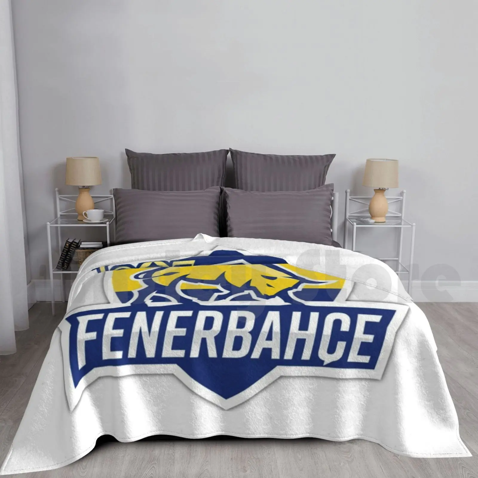 Fenerbahce New Logo ( Unofficial ) Blanket Fashion Custom Fener Fenerbahce Fb Sari Kanarya Boga Bull Turkey