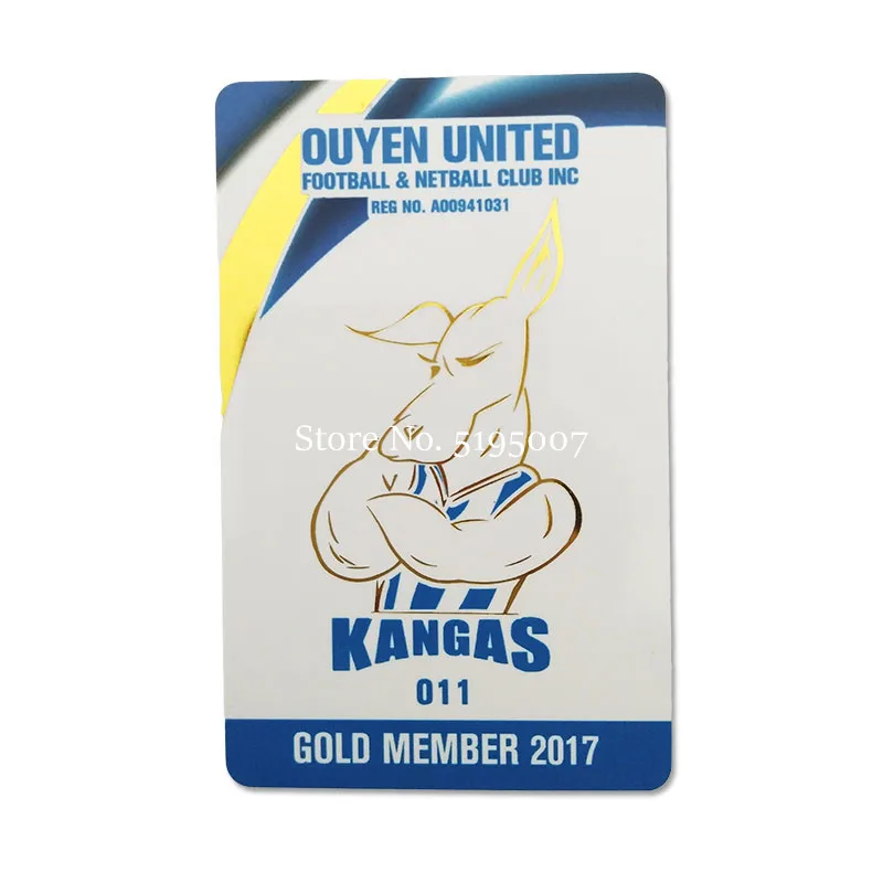 Cr80 CMYK Color gold foil logo Plastic pvc business card printing