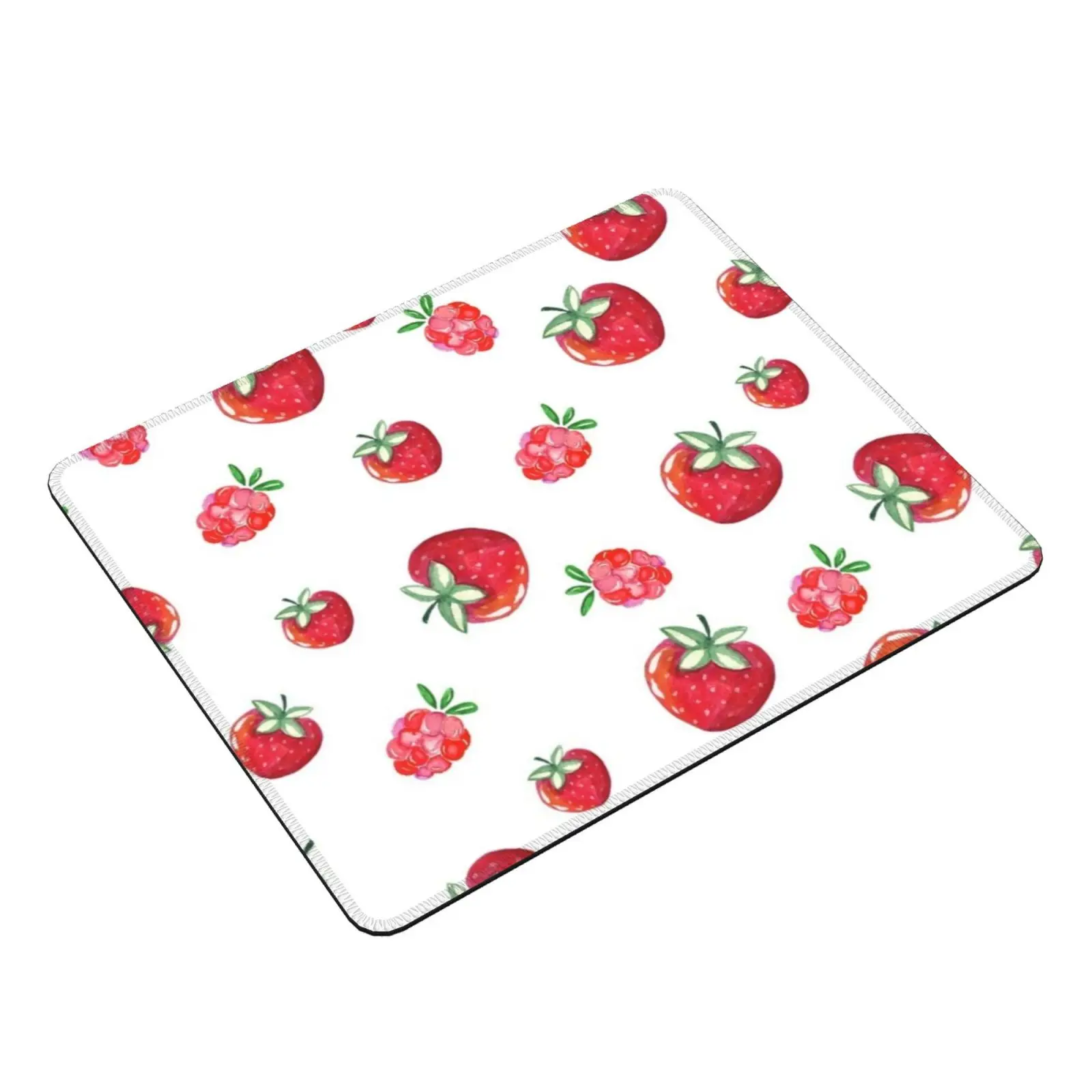 Strawberry And Raspberry Mouse Pad DIY Print Paint Autumn Splash Fruit