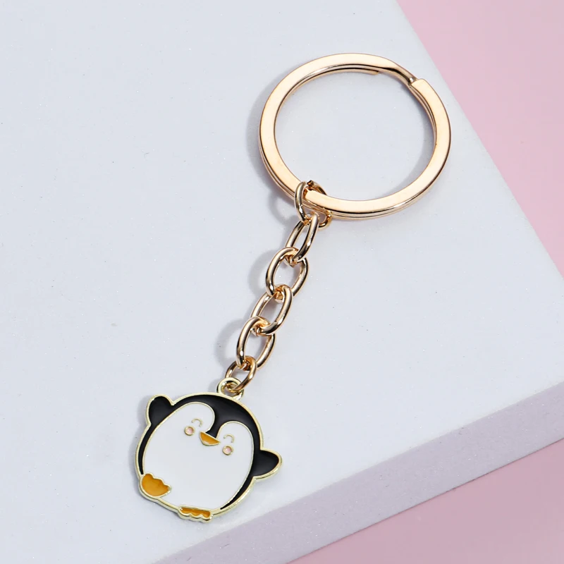 Lovely Penguin Keychain Enamel Key Ring Alloy Animal Key Chains For Women Men Handbag Accessorie Car Hanging Jewelry Handmade