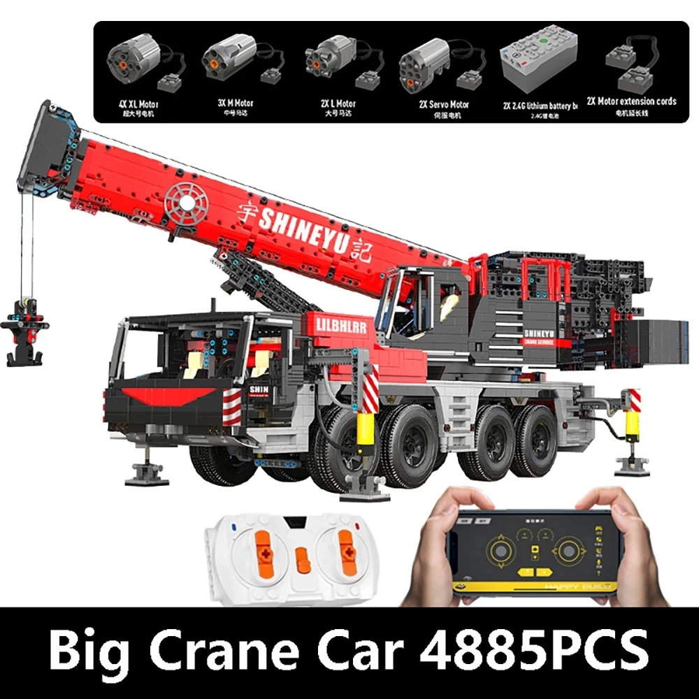 

In Stock 22003 Remote Control Crane High-Tech MOC APP Motorized Mobile Building Blocks Assembly Bricks Toys Kids Christmas Gifts