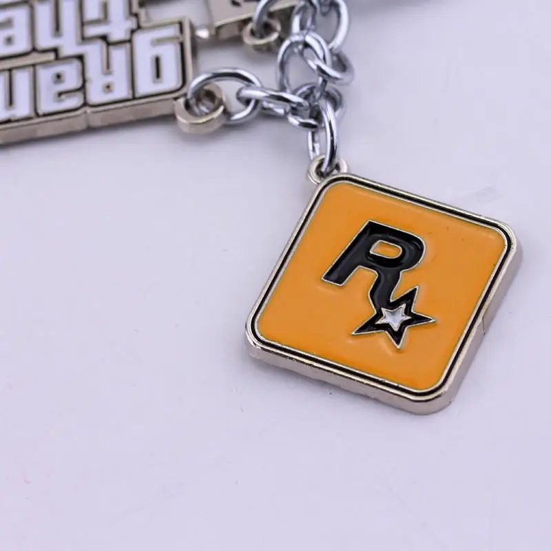 Muti-Pendant Key Holder PS4 Xbox PC Keyfob Game GTA V Grand Theft Auto 5 Keychain For Fans Key Chains Key Ring llaveros