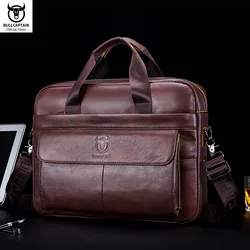 BULLCAPTAIN borsa da uomo in vera pelle valigetta da uomo per Laptop 14 Messenger borsa da uomo in pelle portafoglio da lavoro per documenti A4