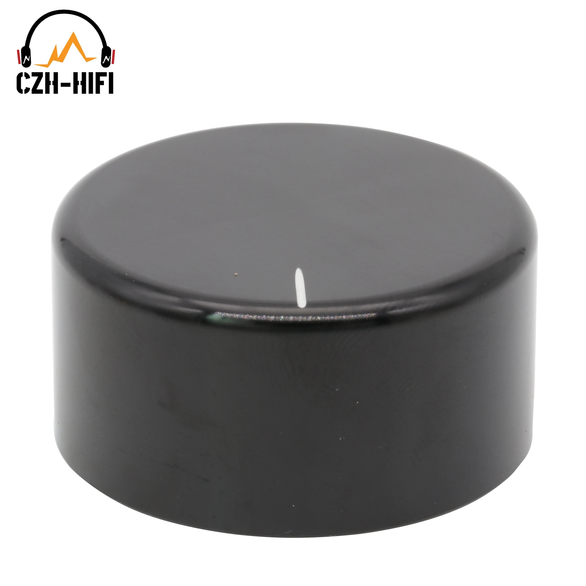 1pc 38mm 44mm cnc bearbeitet schwarz silber massiv aluminium knopf kappe für audio verstärker potentiometer dac cd lautstärke sound diy – Detail 5