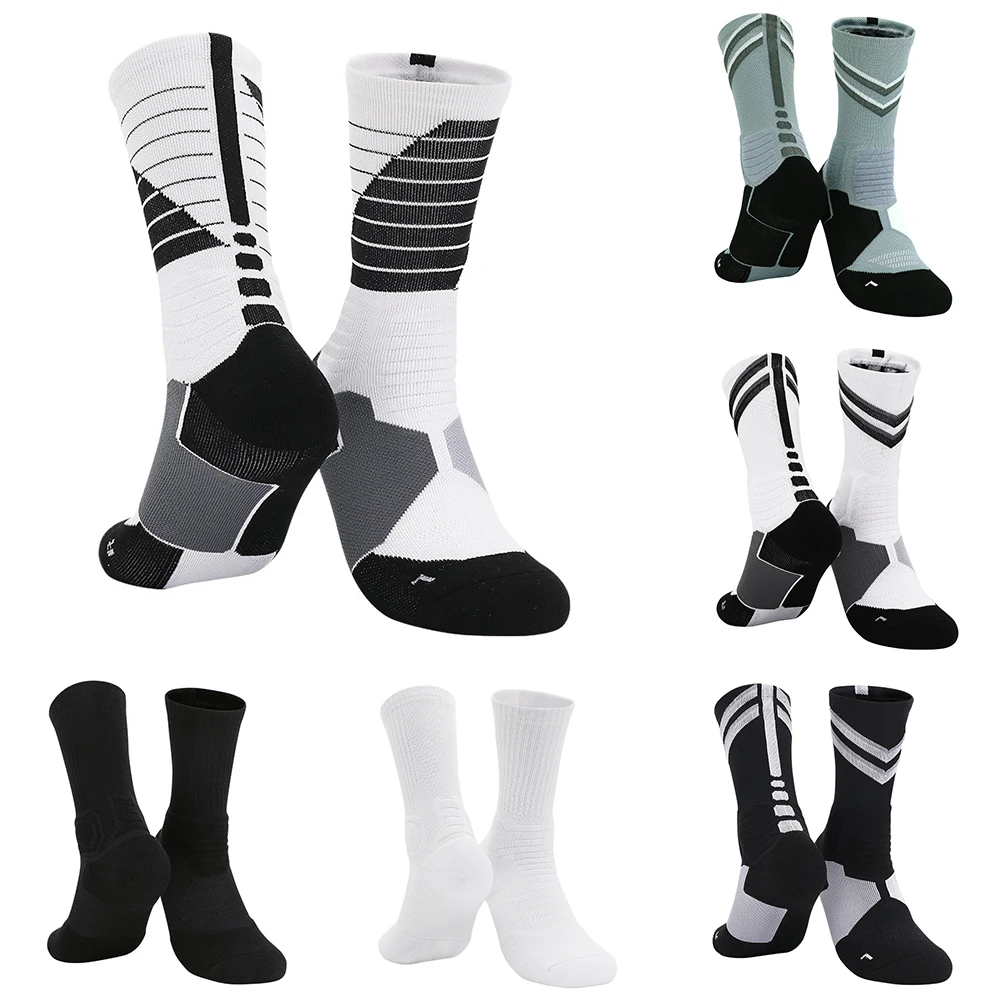 Outdoor Sport Cycling Socks Professional Deodorant Breathable Basketball Socks Men Women Towel Bottom Middle Tube Socks Running